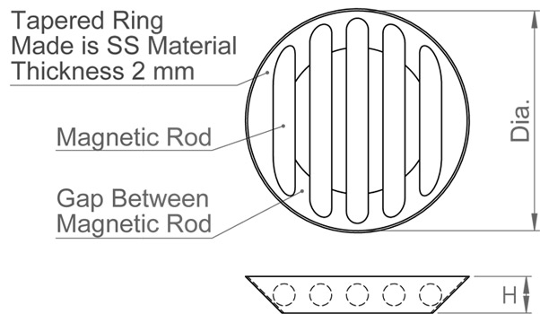 hopper-magnet-circular-shape-with-taper-ring