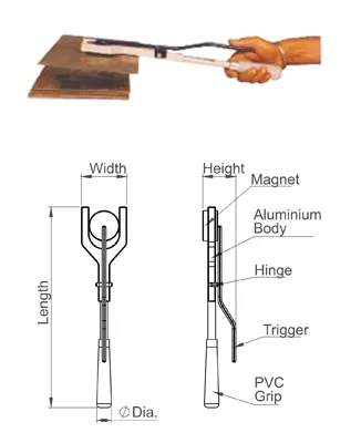 Magnetic Sheet Lifters - Single Magnet